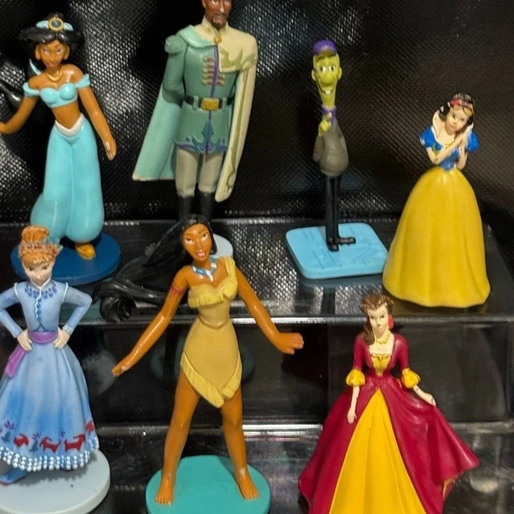 Disney Princess Figure Lot Jasmine Pocahontas Snow White‎ Anna Naveen PVC 7pc